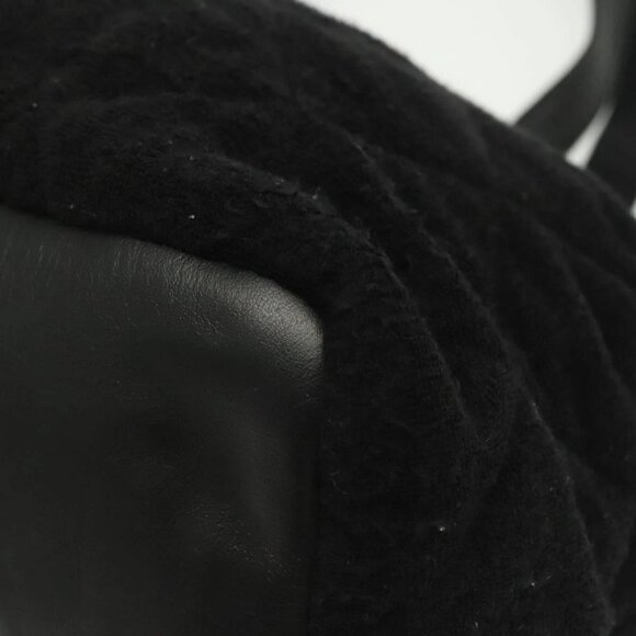 CHANEL Matelasse COCO Mark Tote Bag pile Black Silver CC Auth BA4775 - Picture 4 of 16